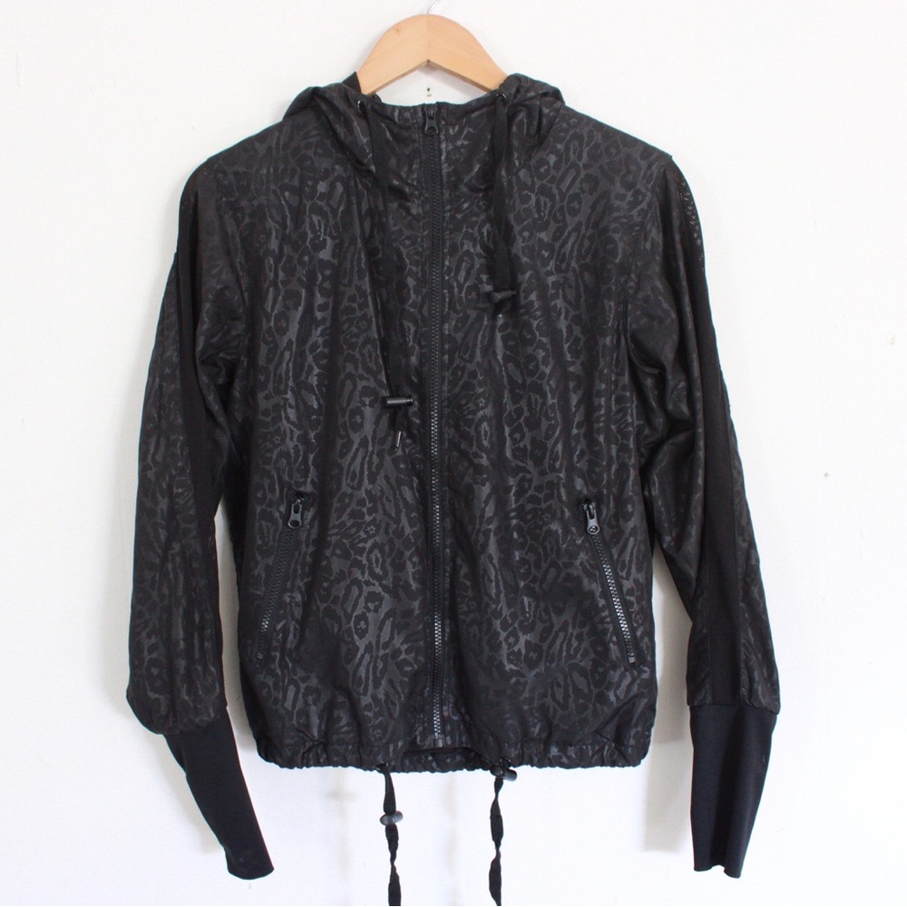 ZYIA Active Cheetah Print Black Lightweight Bomber Jacket Small